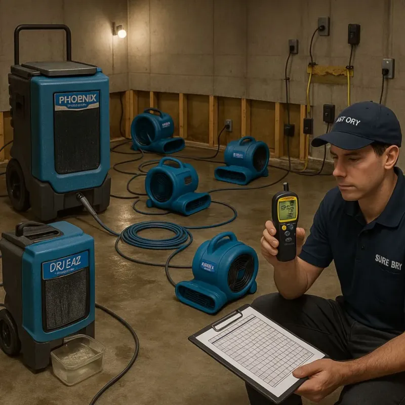 Structural Drying and Dehumidification process in Madbury, NH